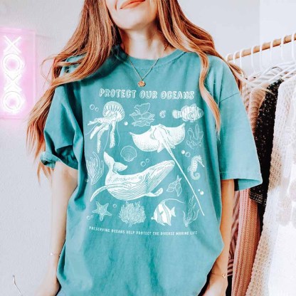 Protect Our Oceans  Environmental T-Shirt-carlalin