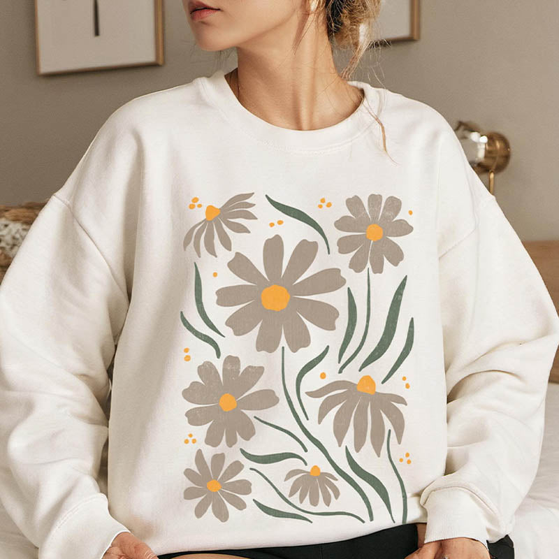 Flower Print Women Gift Sweatshirt-carlalin