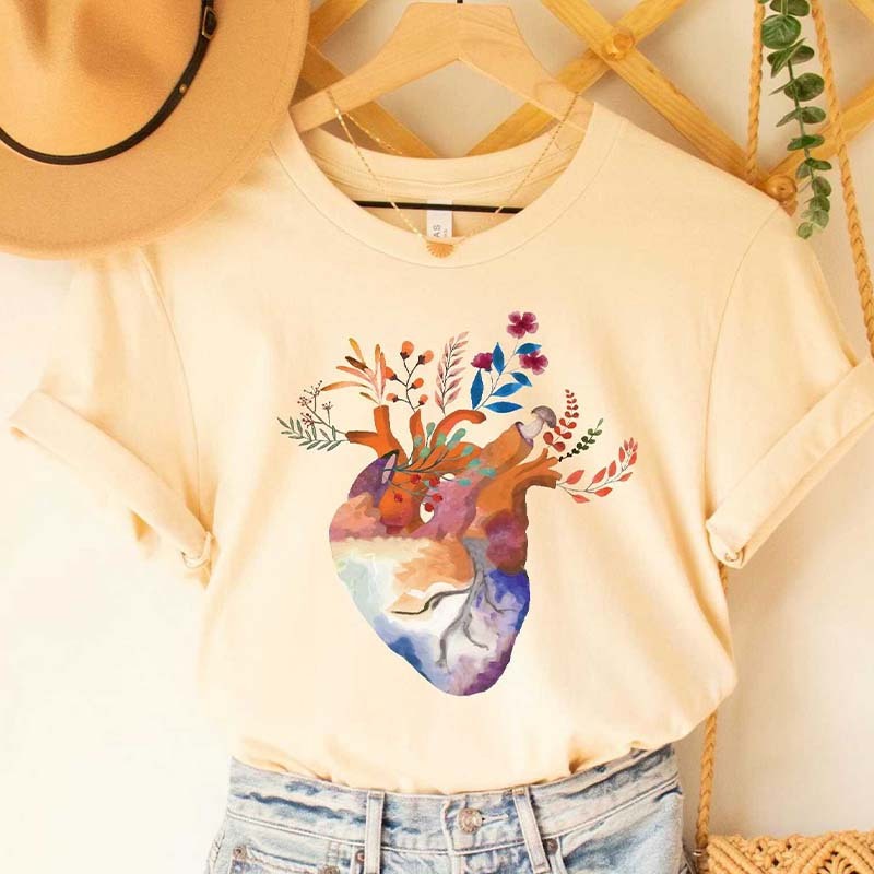 Floral Heart Anatomy a Cardiac Nurse Shirt Heart Surgery Cardiologist 