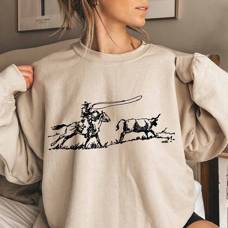 Cowboy Roping Western Sweatshirt-carlalin