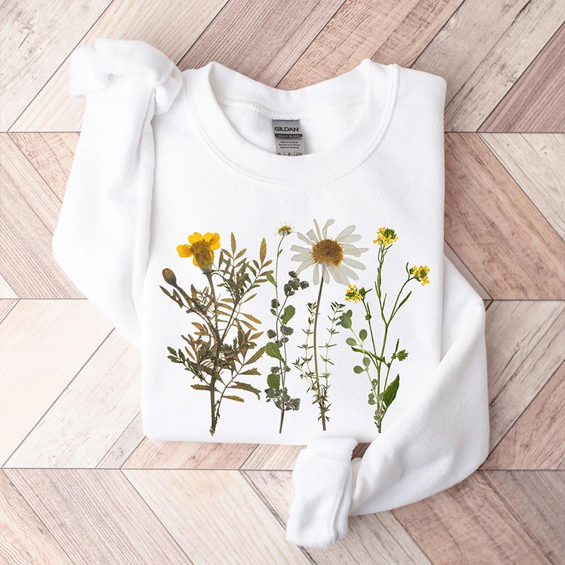 Vintage Botanical Wildflower Sweatshirt-carlalin
