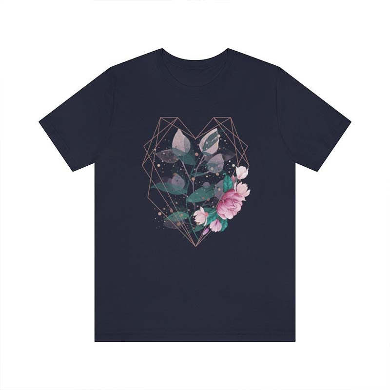 Cute Geometric Heart Flowers T-Shirt-carlalin
