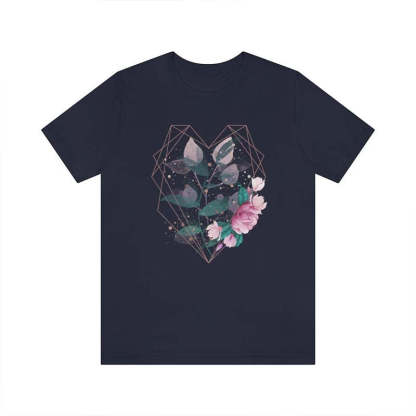Cute Geometric Heart Flowers T-Shirt-carlalin