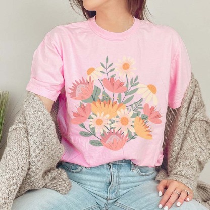 Wild Flowers Best Friend Gift Nature Lover T-Shirt-carlalin