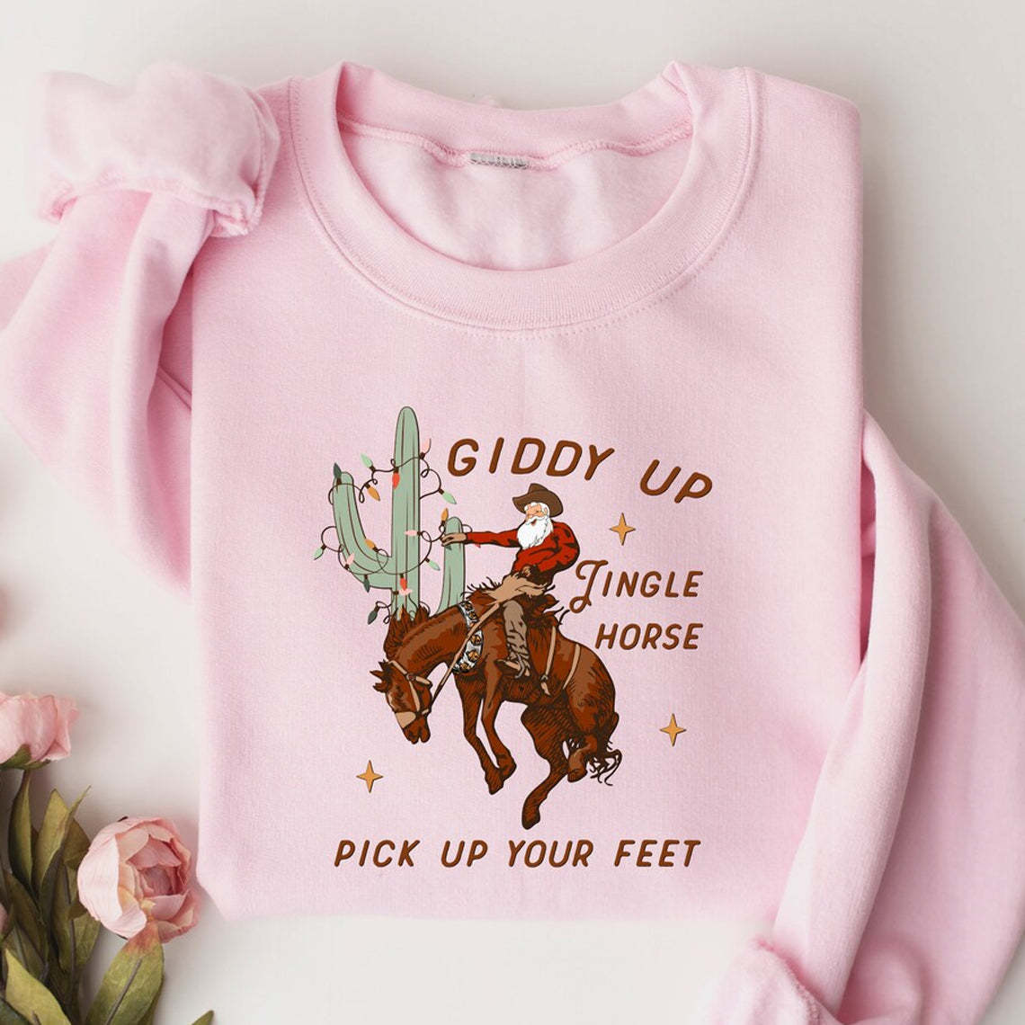 Giddy Up Jingle Horse Sweatshirt-carlalin