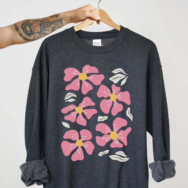 Oversized Wildflower Minimalist Woman Sweatshirt-carlalin