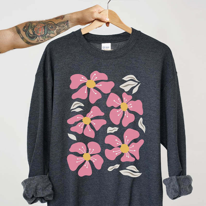 Oversized Wildflower Minimalist Woman Sweatshirt-carlalin