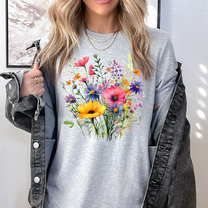 Wild Flower Meadow T-Shirt-carlalin