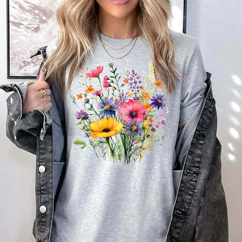 Wild Flower Meadow T-Shirt-carlalin