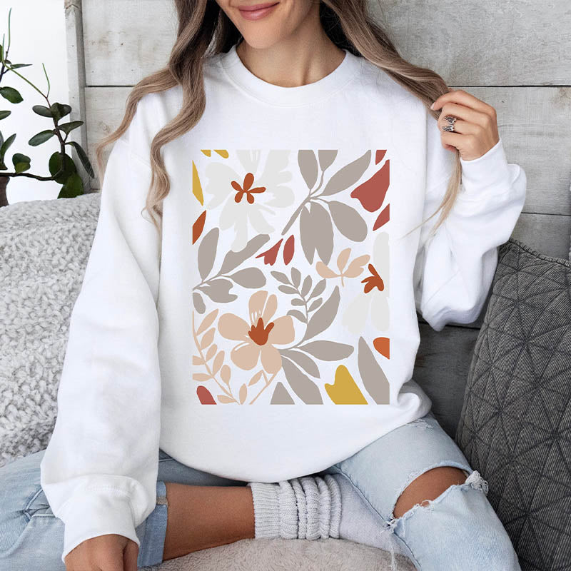Boho Flower Print Sweatshirt-carlalin