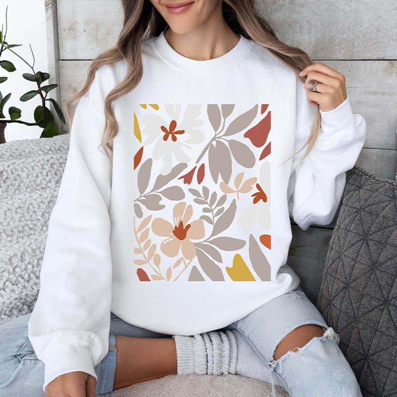 Boho Flower Print Sweatshirt-carlalin
