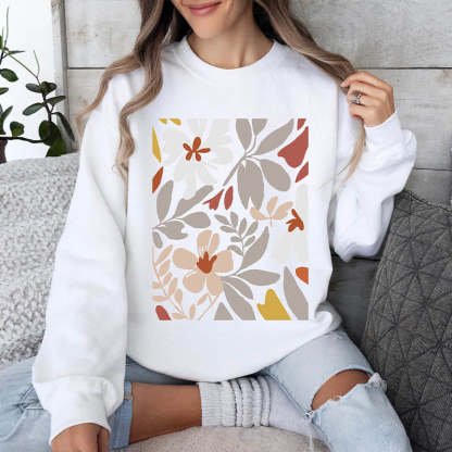 Boho Flower Print Sweatshirt-carlalin