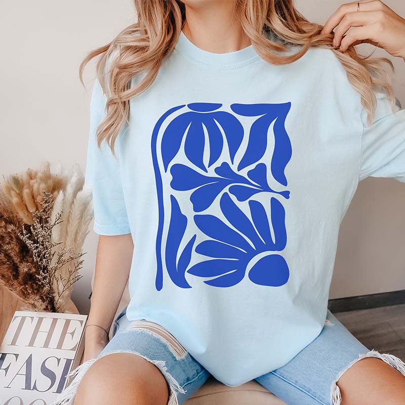 Wildflowers Matisse Art Minimalist Floral T-Shirt-carlalin