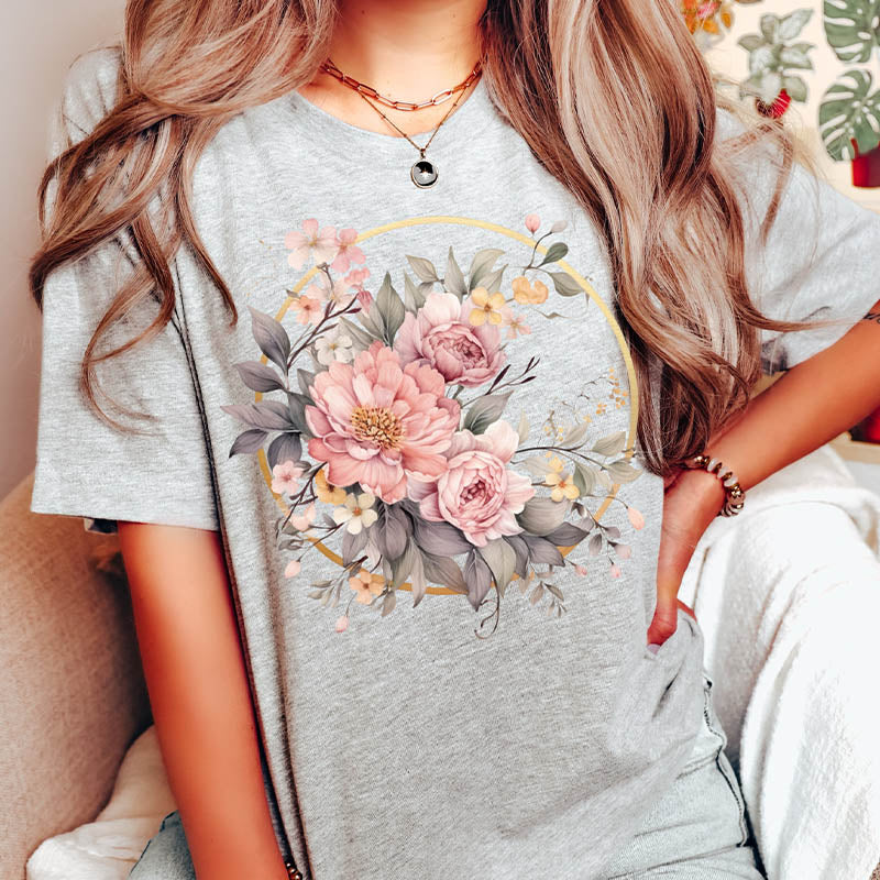 Watercolor  Boho Wildflowers Autumn T-Shirt-carlalin