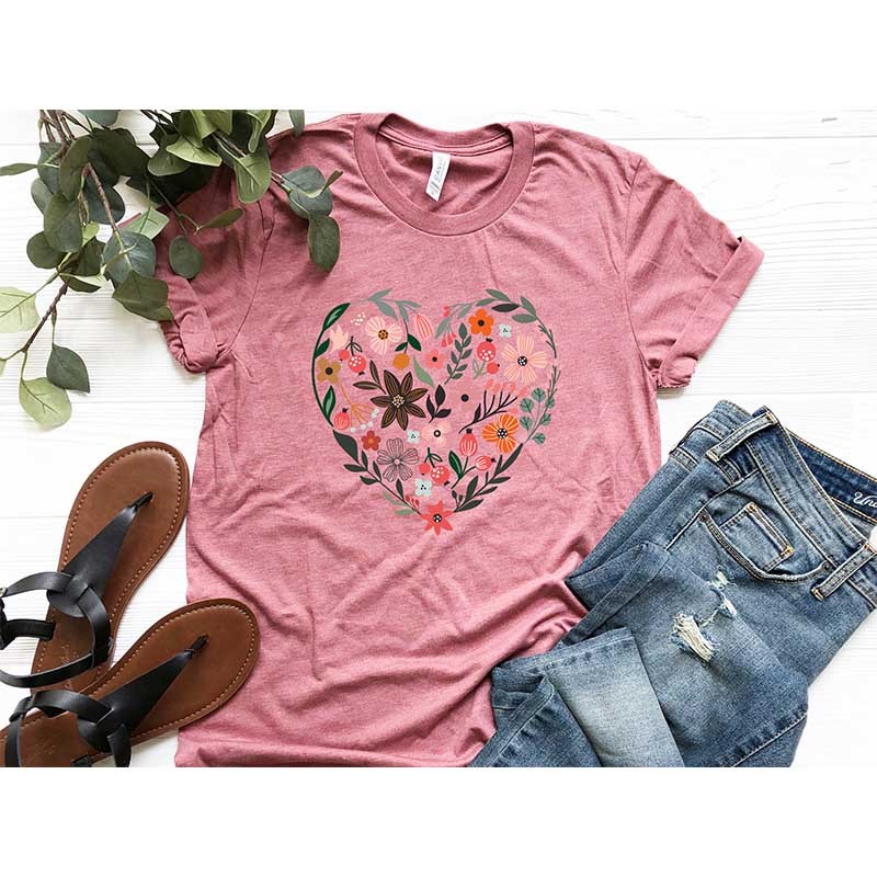 Flower Heart Nature Lover T-Shirt-carlalin
