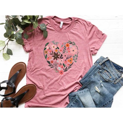 Flower Heart Nature Lover T-Shirt-carlalin