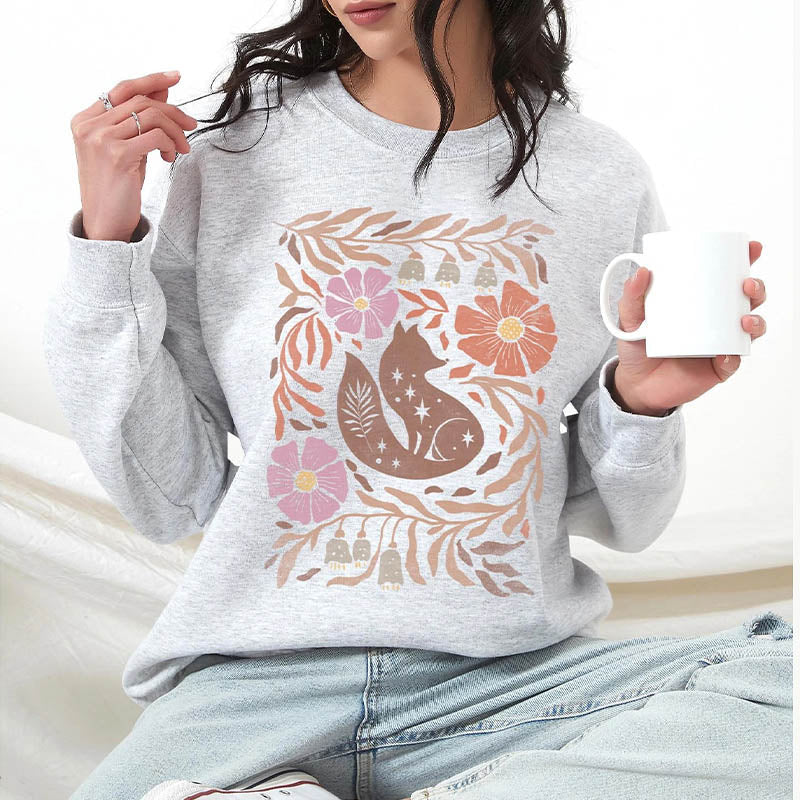 Boho Fall Cute Flower Sweatshirt-carlalin