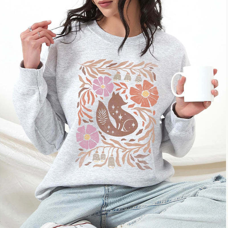 Boho Fall Cute Flower Sweatshirt-carlalin