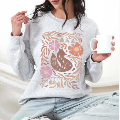 Boho Fall Cute Flower Sweatshirt-carlalin
