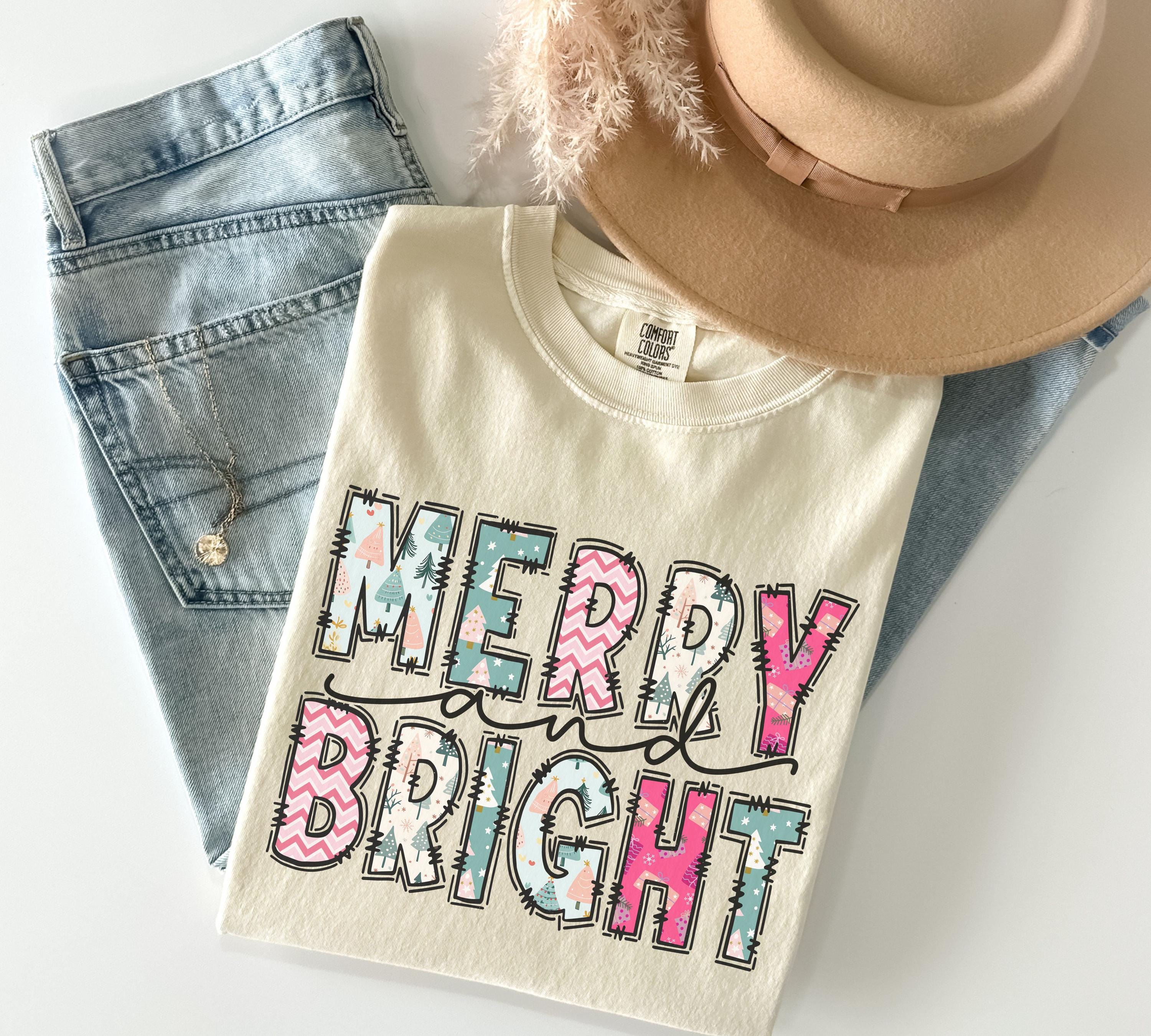 Comfort Colors Merry and Bright Christmas Shirt