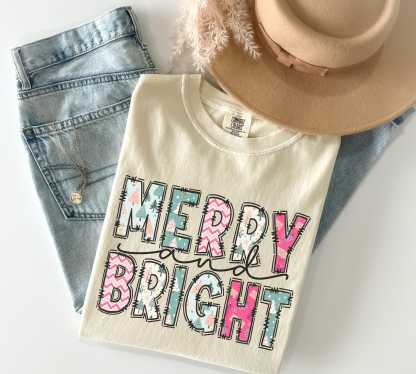 Comfort Colors Merry and Bright Christmas Shirt