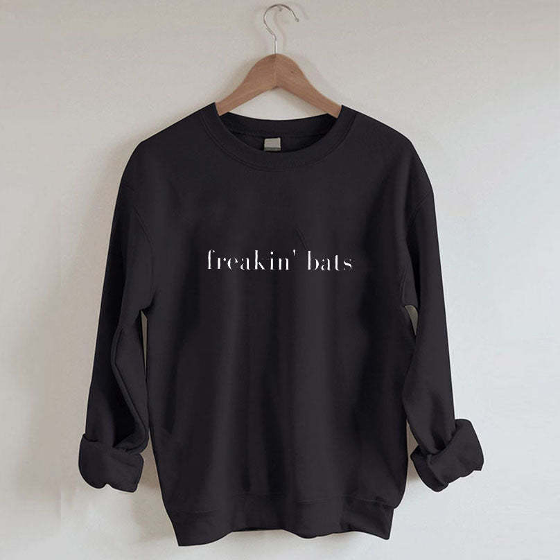 It's Freakin Bats Minimalist Halloween Sweatshirt-carlalin