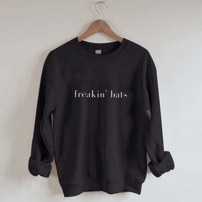 It's Freakin Bats Minimalist Halloween Sweatshirt-carlalin