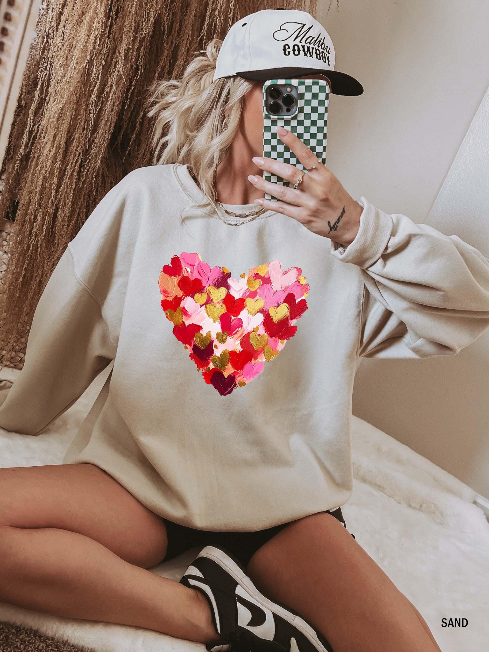Valentine's Day heart shaped sweatshirt