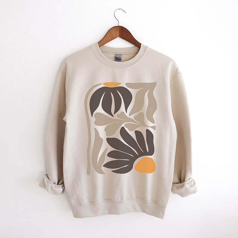 Retro Flower Nature Minimalist Sweatshiirt-carlalin