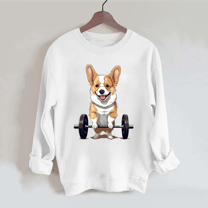 WeightLifting Corgi Vintage Gym Sweatshirt-carlalin