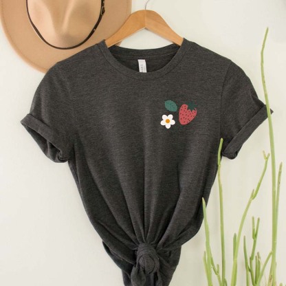 Strawberry Farmers Market Fruit Foodie T-Shirt-carlalin