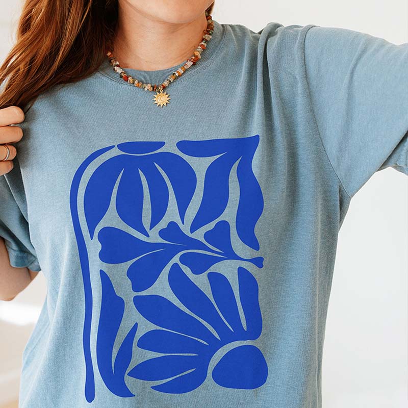 Wildflowers Matisse Art Minimalist Floral T-Shirt-carlalin