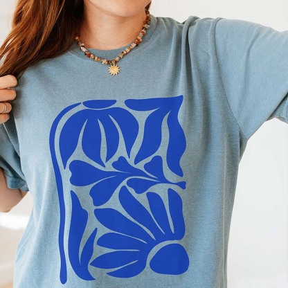 Wildflowers Matisse Art Minimalist Floral T-Shirt-carlalin