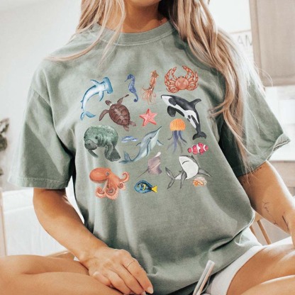 Oceancore Sea Animal  Gift For Marine Biologist T-Shirt-carlalin