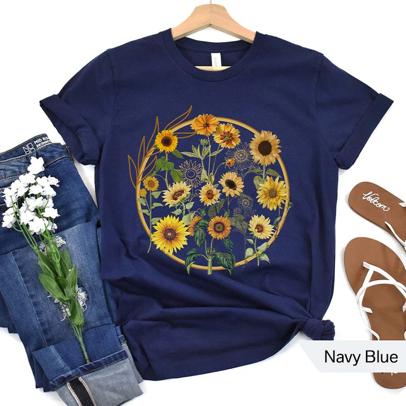 Aestheti Sunflower Floral Graphic Gift T-Shirt-carlalin