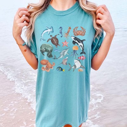 Oceancore Sea Animal  Gift For Marine Biologist T-Shirt-carlalin