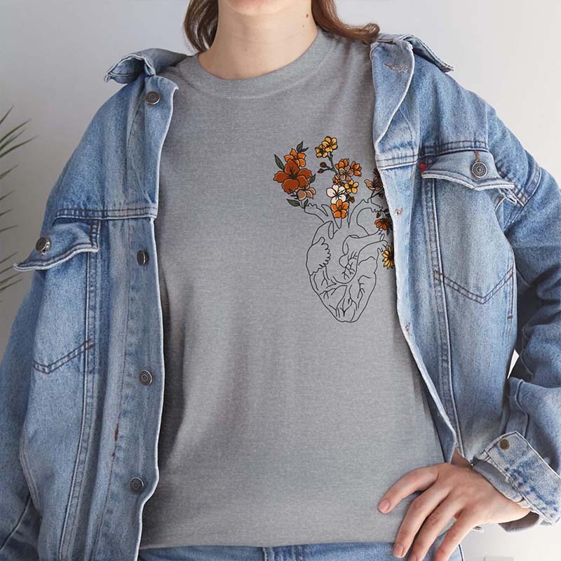 Floral Heart  Health T-shirt