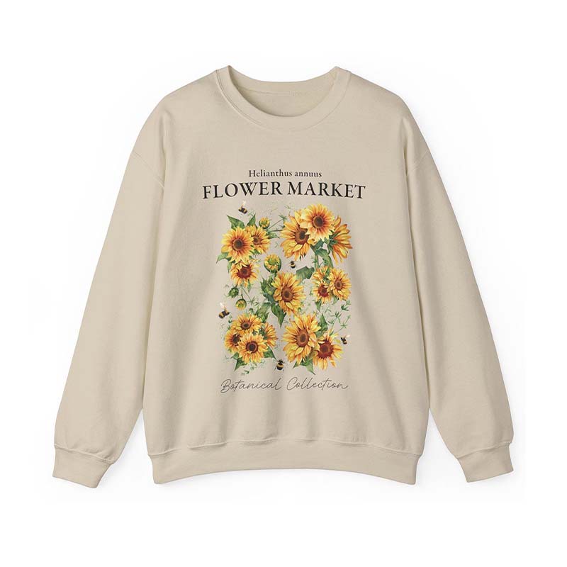 Vintage Sunflower Helianthus annuus Sweatshirt-carlalin