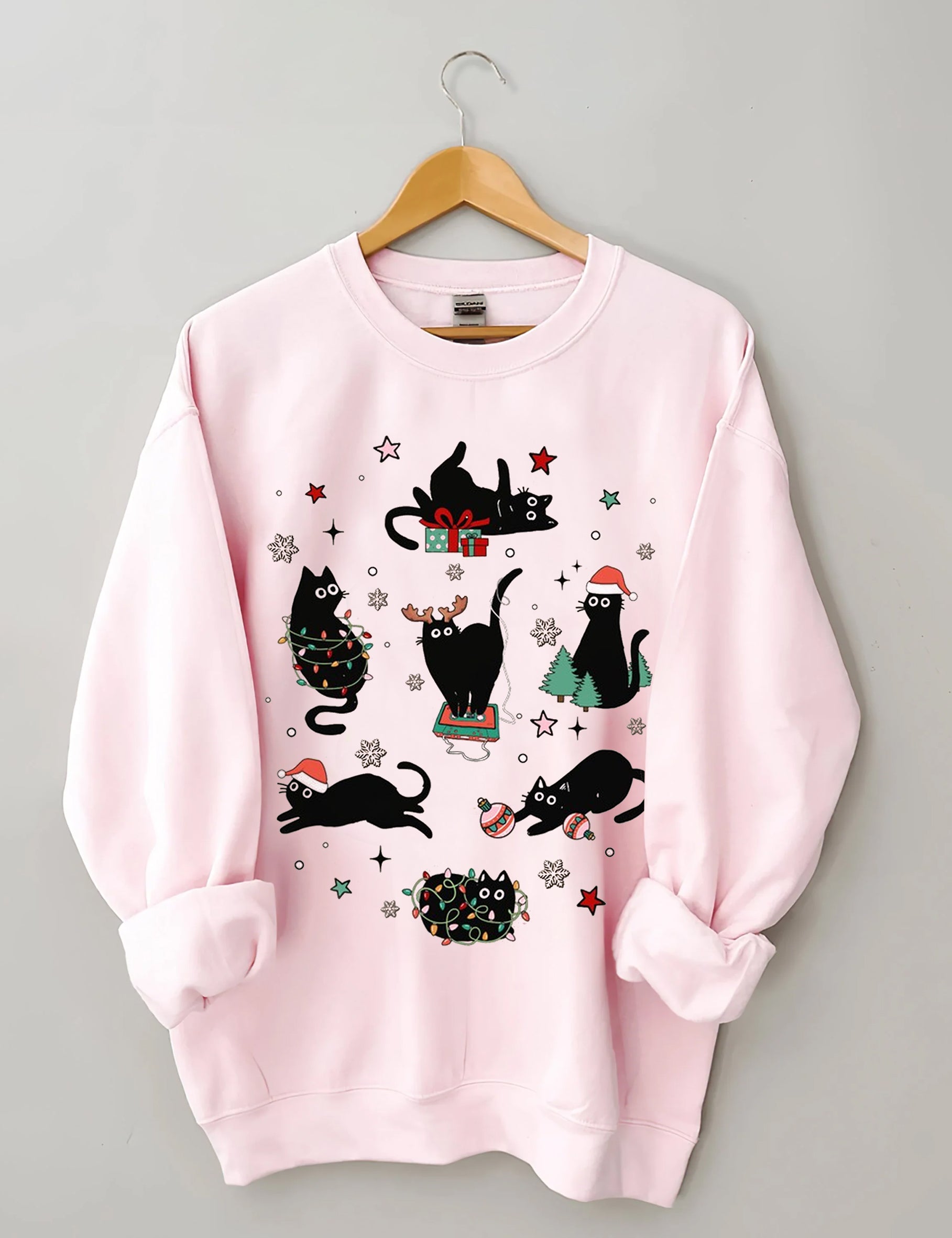 Christmas Black Cat Sweatshirt-carlalin