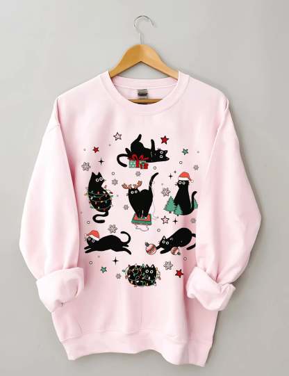 Christmas Black Cat Sweatshirt-carlalin
