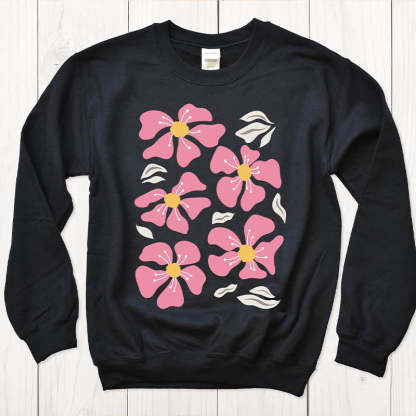 Oversized Wildflower Minimalist Woman Sweatshirt-carlalin
