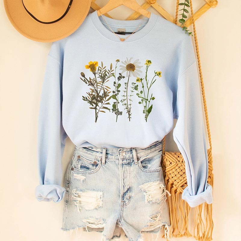 Vintage Botanical Wildflower Sweatshirt-carlalin