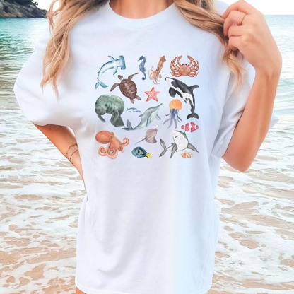 Oceancore Sea Animal  Gift For Marine Biologist T-Shirt-carlalin