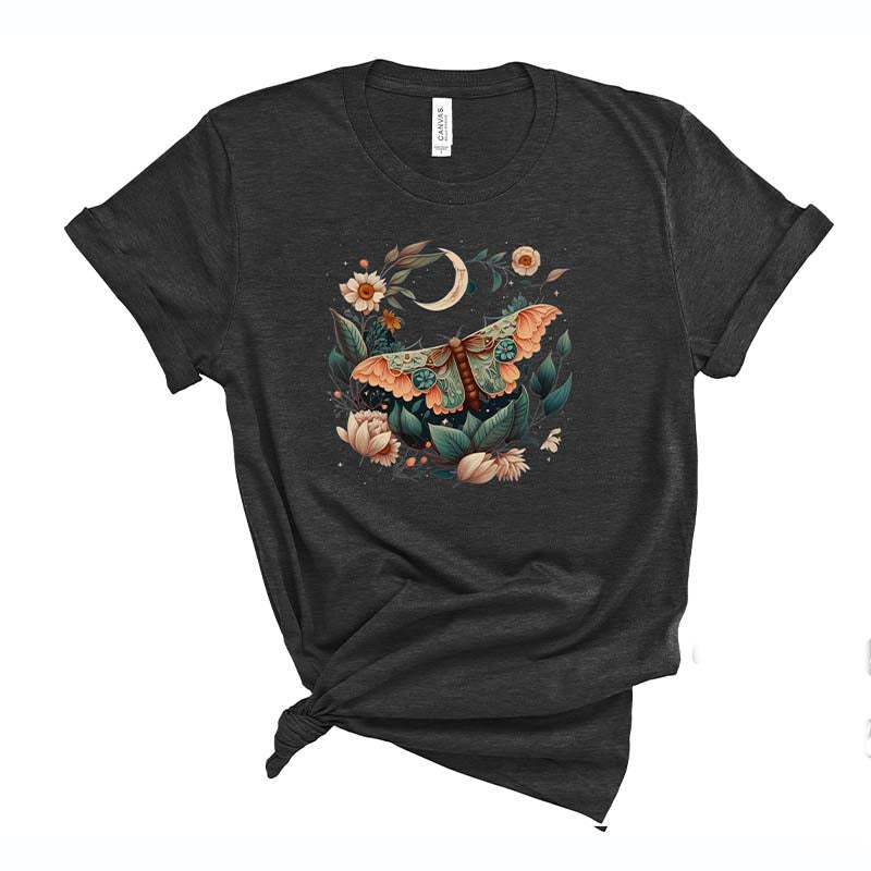 Celestial Flower Moth Butterfly T-Shirt-carlalin