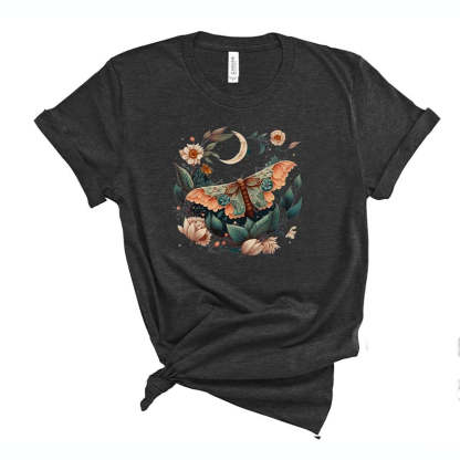 Celestial Flower Moth Butterfly T-Shirt-carlalin