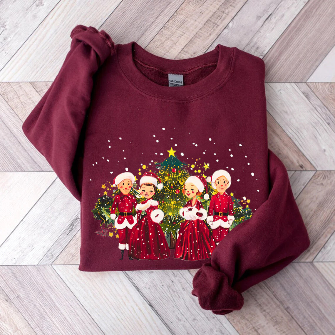 Women's Merry Christmas Printed Sweatshirt-carlalin