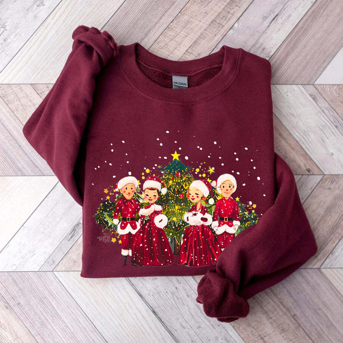 Women's Merry Christmas Printed Sweatshirt-carlalin