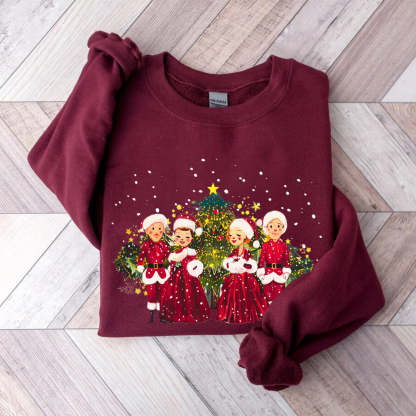 Women's Merry Christmas Printed Sweatshirt-carlalin