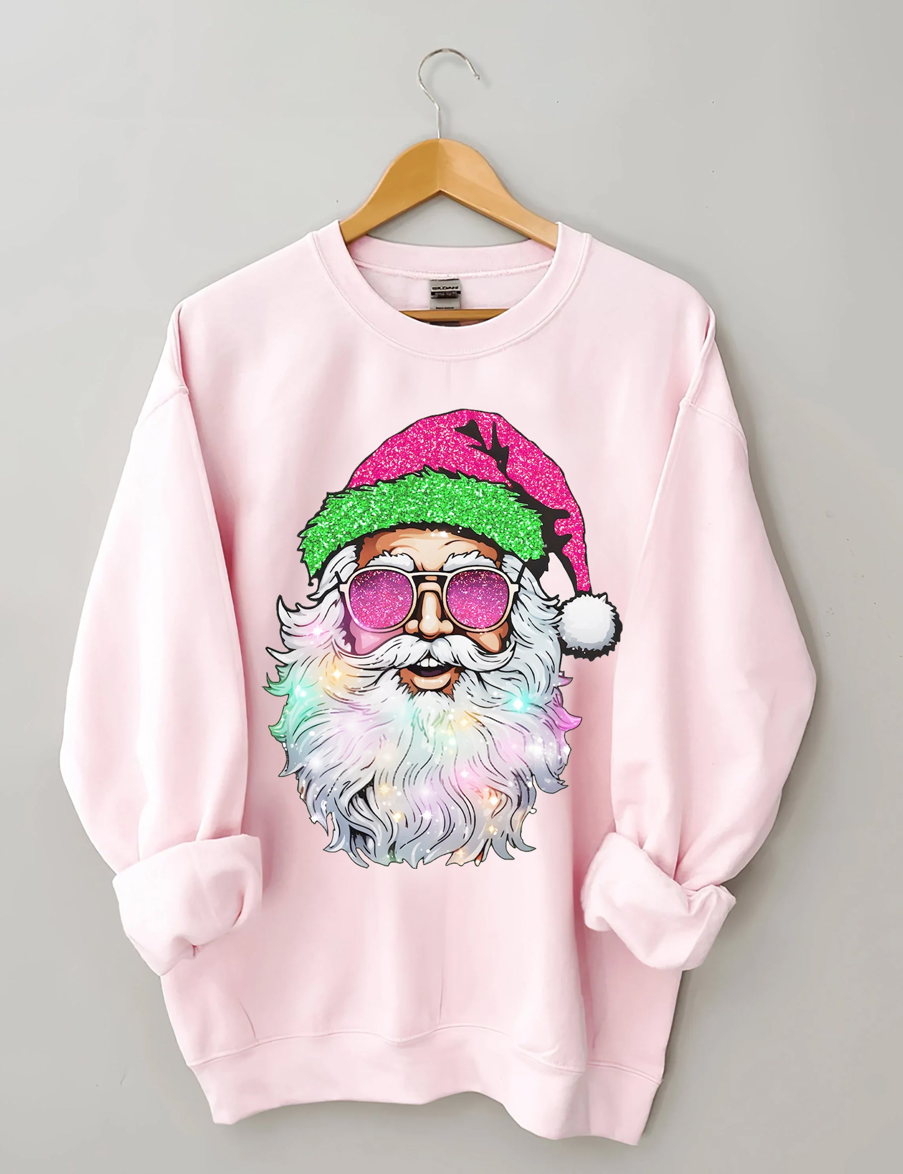 Santa with Sunglasses Sweatshirt-carlalin