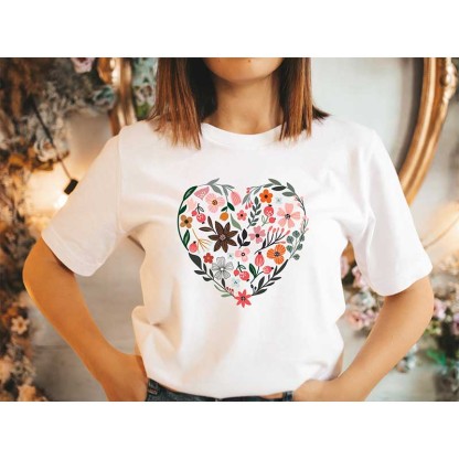 Flower Heart Nature Lover T-Shirt-carlalin
